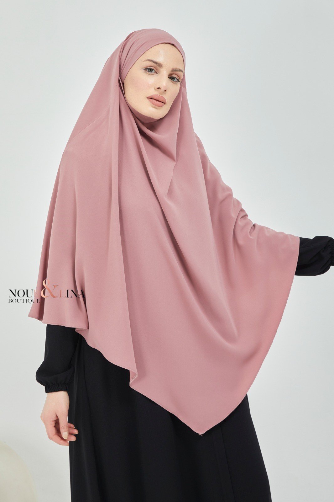 Khimar Luxury en soie de médine-Rose bois