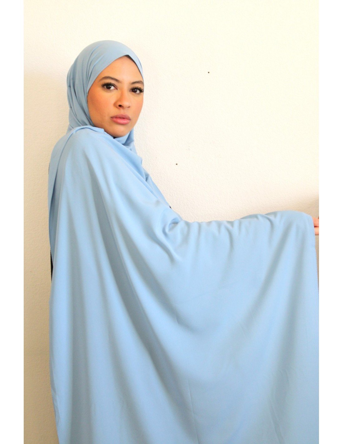 jilbab bleu ciel