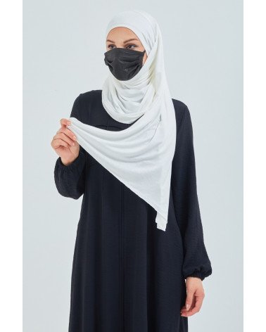 Hijab à enfiler entièrement en jersey-blanc