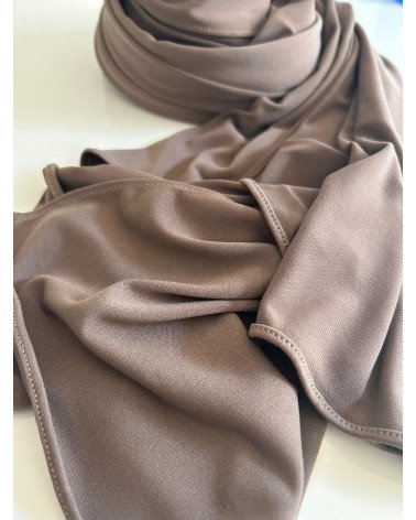 Hijab en Jersey Luxueux-taupe foncé