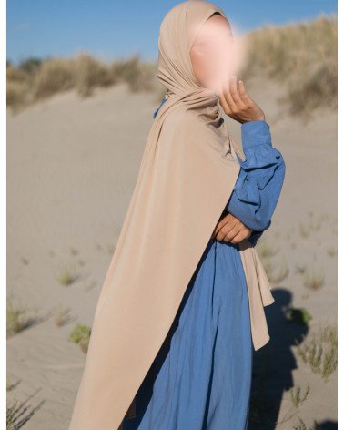 Hijab en Jersey Luxueux-Sable 2