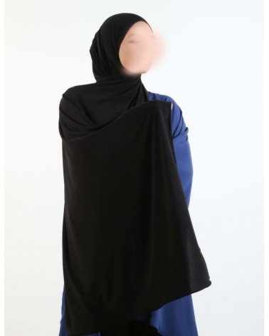Hijab en Jersey Luxueux-noir